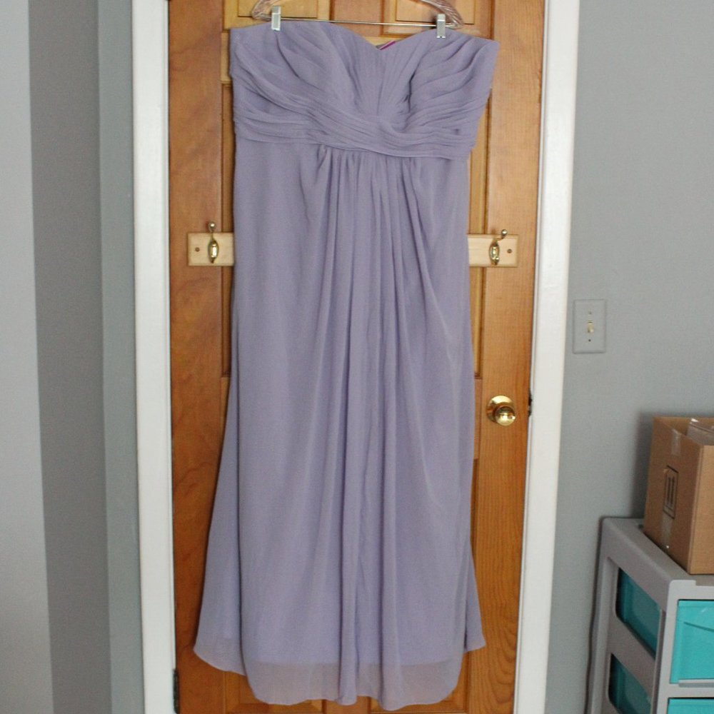 David's Bridal Strapless Gown